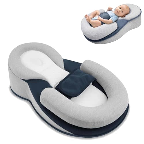 Syansju Rest Nest Baby Bed Incline Lounger with Strap,Keesley Baby Bed Acid Reflux,Tummy Time,Washable (Regular)
