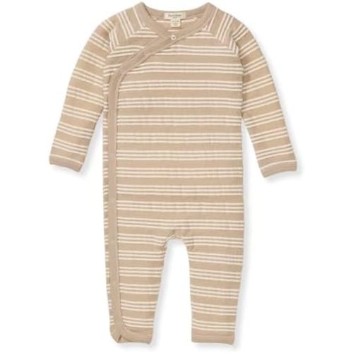 Burt's Bee Baby Infant Boys' 100% Organic Cotton Long Sleeve Wrap-Front Jumpsuit