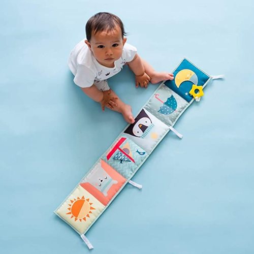 Taf Toys North Pole Soft Activity Baby Book | Baby’s First Book for Easier Development and Easier Parenting, Best Tummy-Time Play, Cot & Pram use, Textured Fabric & Crinkling Shapes, Contrast Colors