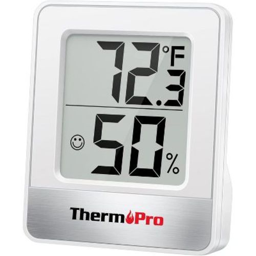 Thermopro Tp49w Mini Hygrometer Thermometer With Large Digital View Indoor Thermometer Humidity Gauge Monitor For Greenhouse Cellar In White