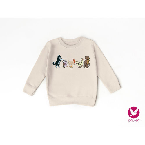 Little Bear Toddler Sweatshirt, Vintage Animal Friends Gift, 90's Cartoons Kids Sweatshirt, Little Bear Toddler Crewneck, Animals Sweatshirt