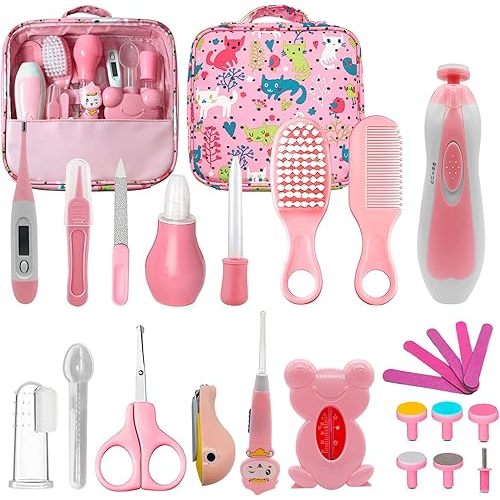 Baby Healthcare and Grooming Kit, 26 in 1 Baby Electric Nail Trimmer Set Newborn Nursery Health Care Set for Newborn Infant Toddlers Baby Boys Girls Kids Haircut Tools