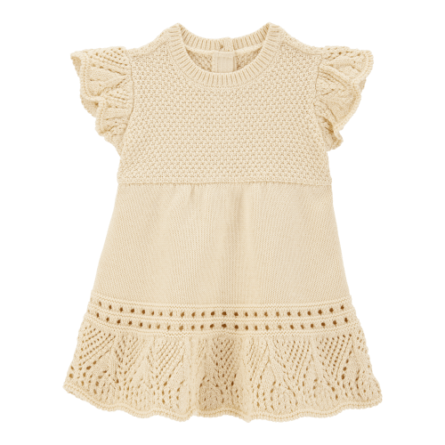 Baby Pointelle Sweater Dress- Cream - OshKosh | Carter's