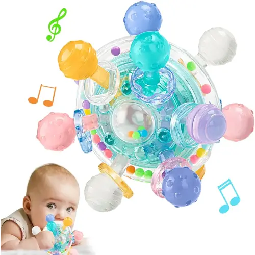 2024 Upgraded Baby Sensory Teething Toys, Baby Teether Montessori Toys for 0-3-6-12 Months, Gifts for Infant Newborn Boys Girls 0 3 6 9 12 18 Months, Toddler Travel Learning Educational Toys