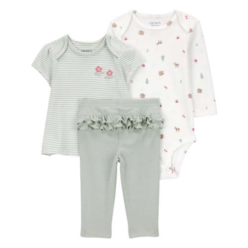 Carter's Child of Mine Baby and Toddler Girl Outfit Set, 3-Piece, Sizes 0/3-24 Months