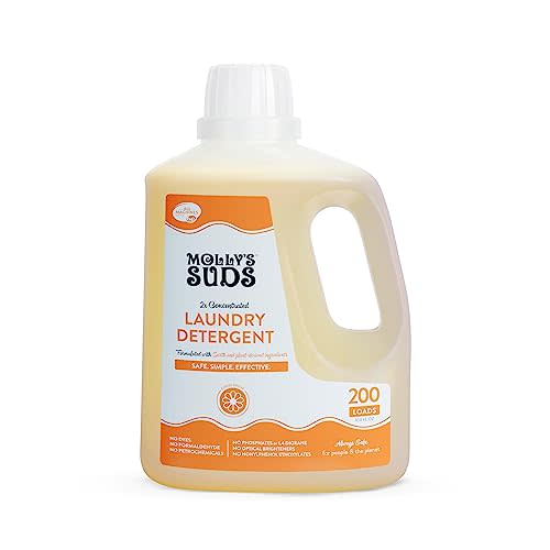 Molly's Suds Liquid Laundry Detergent | Natural Laundry Detergent Soap for Sensitive Skin, 2x Concentrated, High Efficiency (HE) (Citrus Grove - 200 Loads)