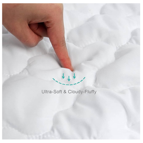 Crib Mattress Protector Sheets Fitted Waterproof Crib Mattress Pad Cover, Noiseless & Machine Wash 100% Absorbent Crib/Toddler Mattress Protector Sheet Quilted, White, 52" x 28"