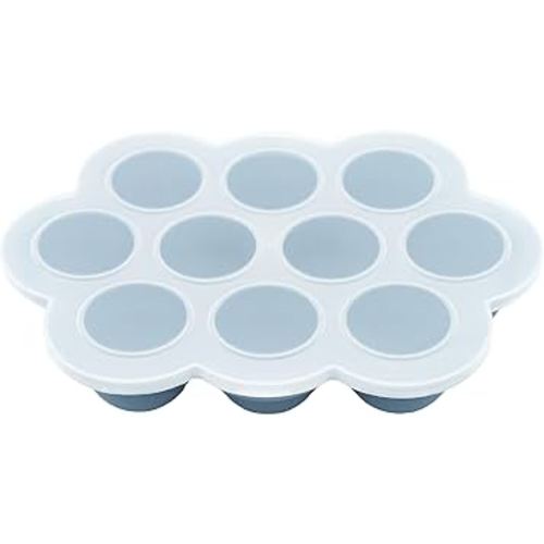 WeeSprout Silicone Baby Food Freezer Tray with Clip-on Lid - Perfect Storage Container for Homemade Baby Food, Vegetable & Fruit Purees, and Breast Milk (Navy, Ten 1.5 Ounce Sections)