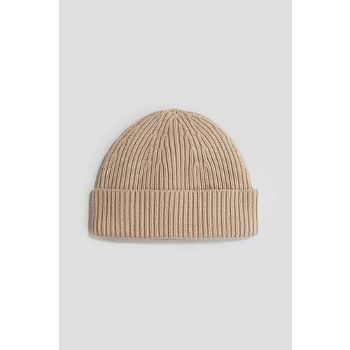 RIB-KNIT COTTON BEANIE