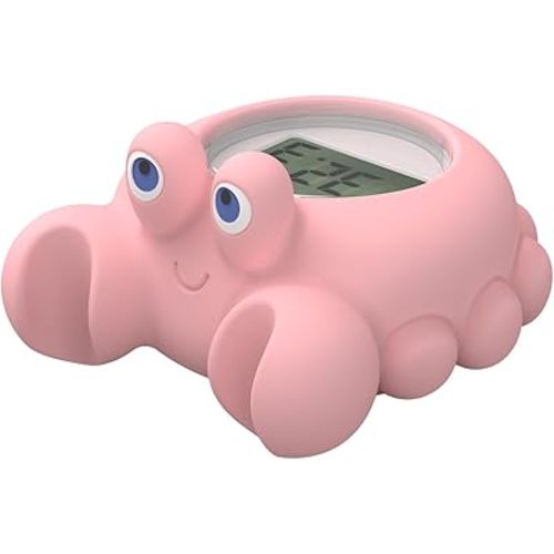 Baby Bath Thermometer with LED Display and Temperature Warning, Digital Room Thermometer & Fahrenheit Water Temperature Thermometer, Infant Bath Toys Floating Toy Safety Thermometer for Kids Newborn