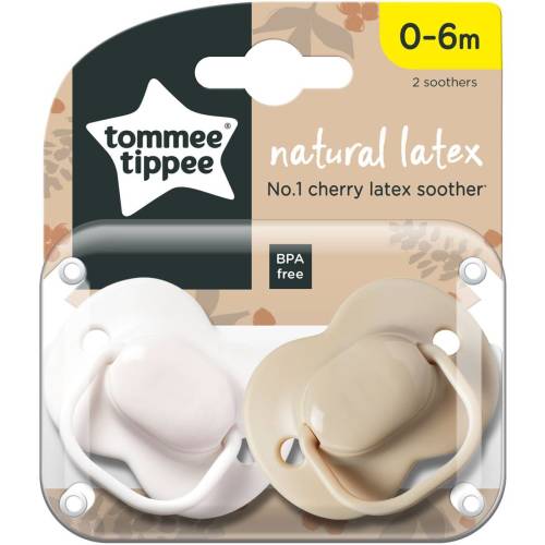Tommee Tippee No 2 Cherry Latex Soother 0-6M 2 pack