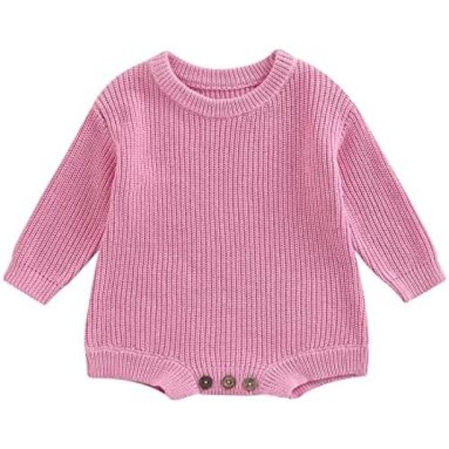 FYBITBO Baby Girl Boy Sweater Knit Oversized Pullover Sweatshirt Romper Onesie Warm Fall Winter Clothes Outfit Newborn