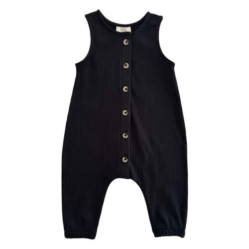 Black / Organic Ribbed Bay Jumpsuit