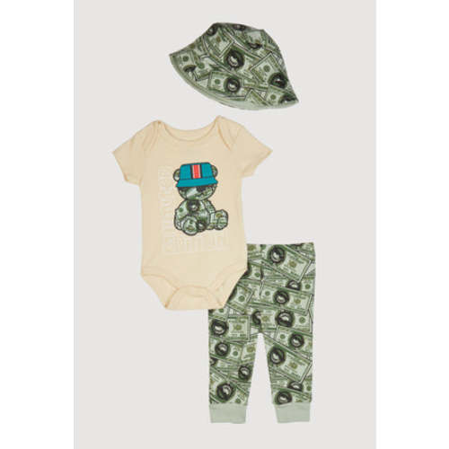 Baby Boys 0-9M Limited Edition Bear Bodysuit and Joggers with Hat