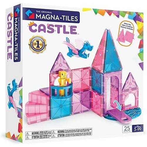 MAGNA-TILES Castle 25-Piece Magnetic Construction Set, The Original Magnetic Building Brand