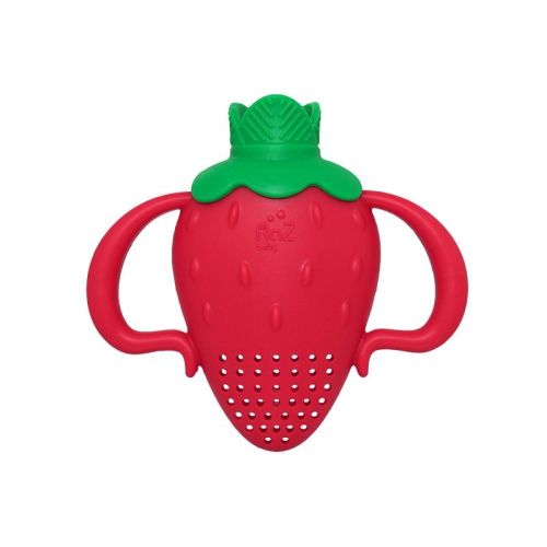 RaZbaby Fruitique Feeder One-Piece Pacifier 6m+ - Strawberry: Silicone, BPA-Free, Phthalate-Free