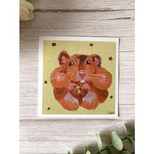5x5 Munches and Crunches - Hamster art print