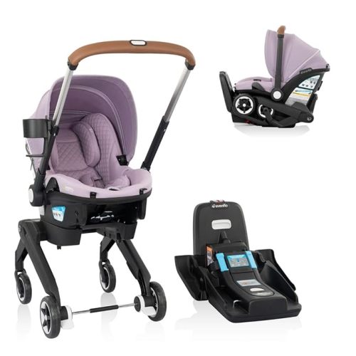 Evenflo Shyft DualRide Infant Car Seat Stroller Combo w Carryall Storage and Green & Gentle Fabric (Agate)