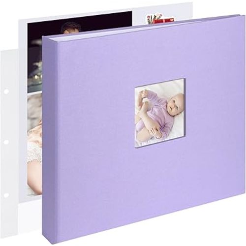 1DOT2 12x12 Inch 3 Ring DIY Scrapbook Photo Album, Purple