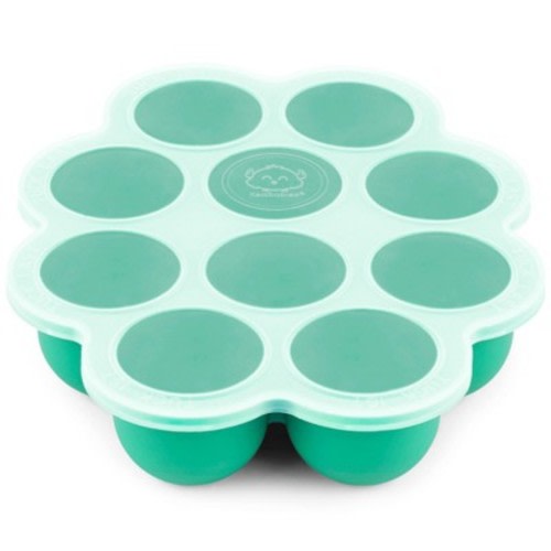 Prep Silicone Baby Food Freezer Tray with Clip-on Lid, 2oz x 10Silicone Freezer Molds, BPA-Free Baby Food Storage, Color: Alpine green