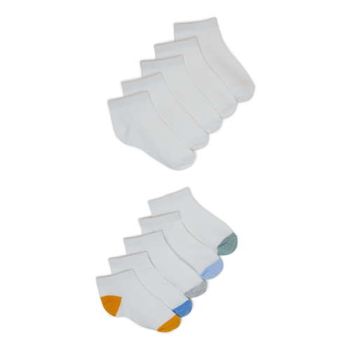Wonder Nation Baby Low Cut Socks, 10 Pack, 0M- 5T
