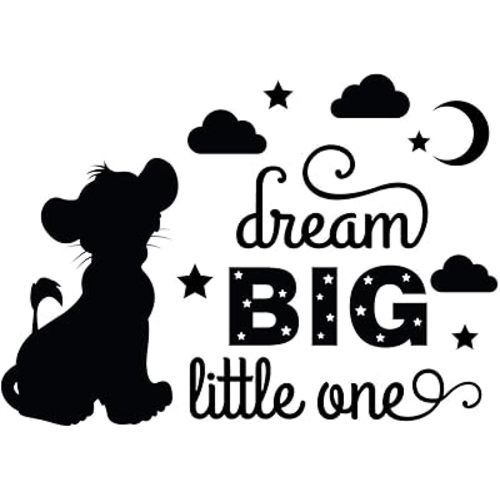 Vinyl Wall Decal: The Lion King Quotes - Dream Big Little One | 20" x 20" Little Simba Night Sky Kids Room Bedroom Home Sticker Décor
