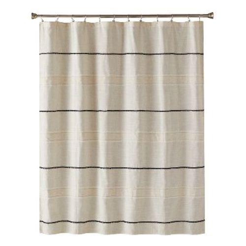 Saturday Knight Ltd. Frayser Shower Curtain Linen : Microfiber, Machine Washable, Non-Slip Backing