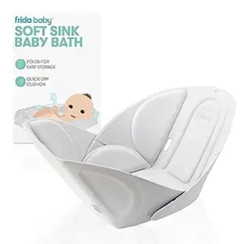 Frida Baby Soft Sink Bath, Sink Bather, Easy to Clean Bather That Supports Baby's Head