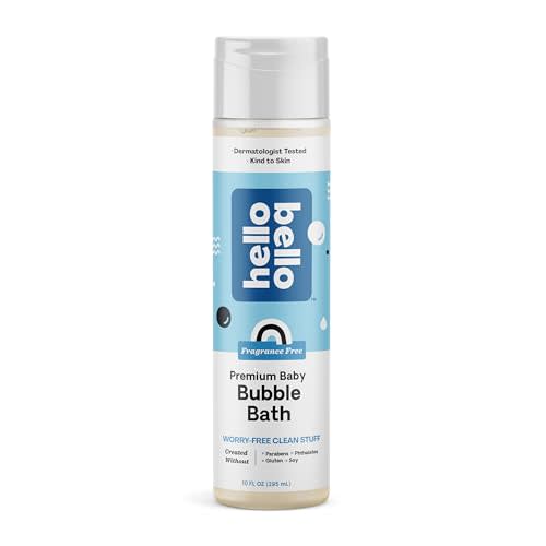 Hello Bello Bubble Bath, Gentle Hypoallergenic Formula for Babies and Kids, Vegan and Cruelty-Free, Fragrance Free, 10 fl oz