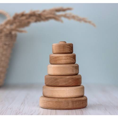 Wooden Ring Stacker baby Toy Montessori Pyramid Toddler Toys for 1 year old from Ukraine shops