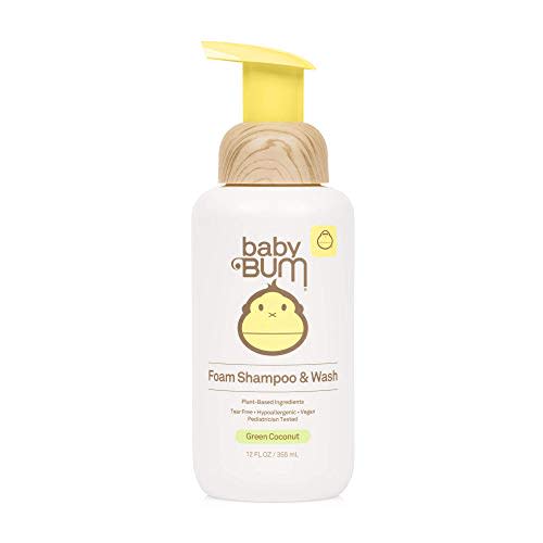 Sun Bum Baby Bum Shampoo & Wash - Foaming Soap for Sensitive Skin with Nourishing Coconut Oil - Natural Fragrance - Gluten Free and Vegan - 12 oz