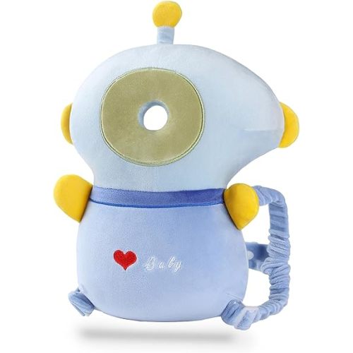 JunNeng Baby Head Protector Backpack Memory Foam, 3-Sided Fall Head Safety Protection, Blue Astronaut