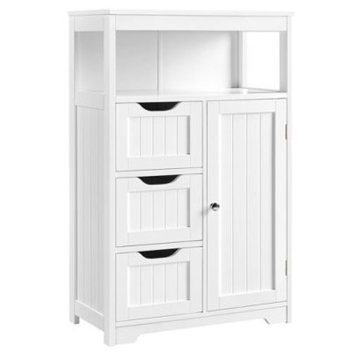 Yaheetech Wooden Floor Cabinet Free Standing Storage Organizer for Living Room