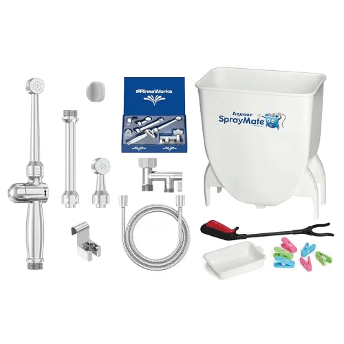 Aquaus SprayMate & Aquaus 360 Premium Diaper Sprayer for Toilet Bundle (Brass Sprayer)
