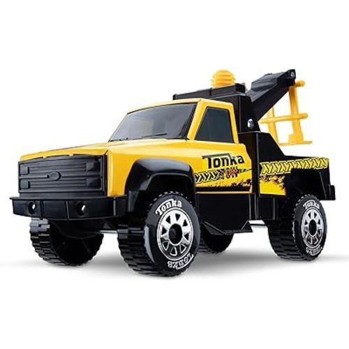 Tonka Steel Classics, Tow Truck - Made with Steel & Sturdy Plastic, Yellow Toy Construction Truck, Boys and Girls, Kids, Toddlers, Ages 3+