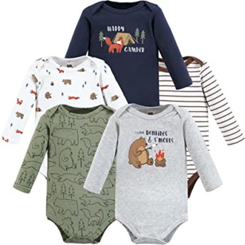 Hudson Baby unisex-baby Cotton Long-sleeve Bodysuits