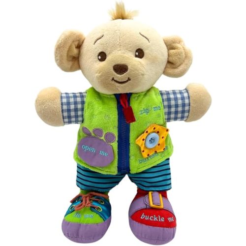 Genius Baby Toys Learn to Dress Doll for Fine Motor Skills - Sensory Buckle Toy - 11" Tall - Learn Fine Motor Skills - Perfect Size for Small Hands - Great for ASD or Fidget Toy