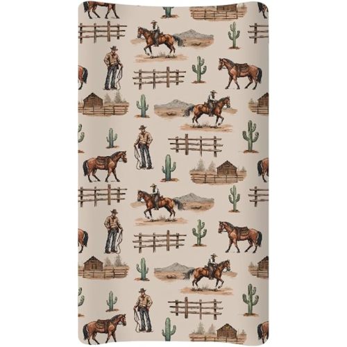 Horse Baby Changing Pad Cover Infant Newborn Diaper Table Change Mat Sheets Cover Changing Table Covers for Boys Girls-Purple