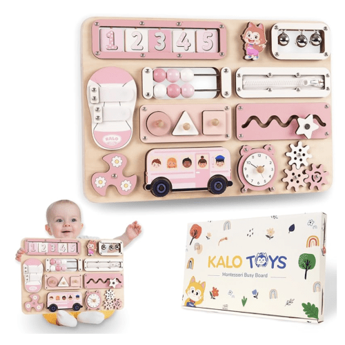 Large Busy Board Montessori Toys for 1 2 3 Year Old - Sensory Toys for Toddlers 1-3 - Fine Motor Skills & Early Learning - Montessori Gift for Boys & Girls - Travel-Friendly & Safe