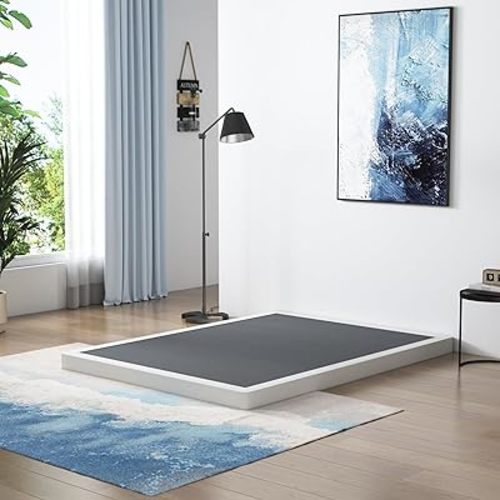Low Profile Box Spring Full Size, 3 Inch Box Spring for Full Bed, Heavy Duty Mattress Foundation, Metal Bed Base,Non-Slip,Easy Assembly