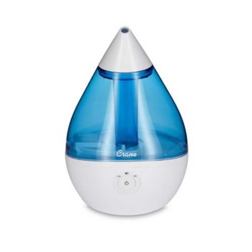 Crane Droplet Ultrasonic Cool Mist Humidifier, Color: Blue/White