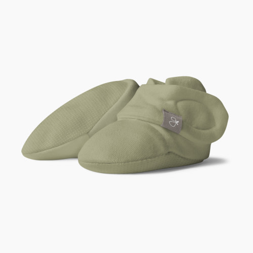 Goumi Kids Organic Stay-On Baby Booties - Artichoke, 3-6 Months