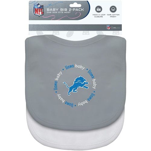 Baby Fanatic NFL Detroit Lions 2-Pack Bibs, One Size, Team Color