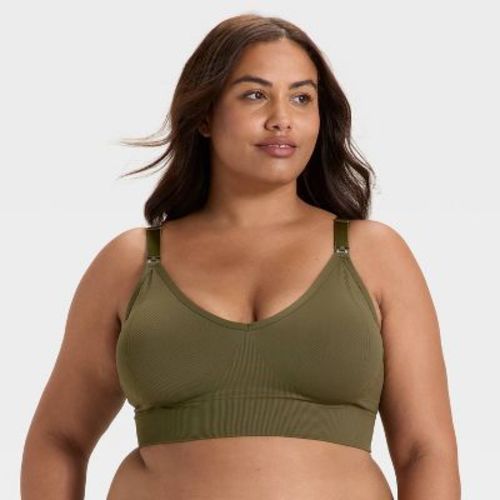 Women's Seamless Light Support Nursing Sports Bralette - Auden™ Heathered Gray 1X