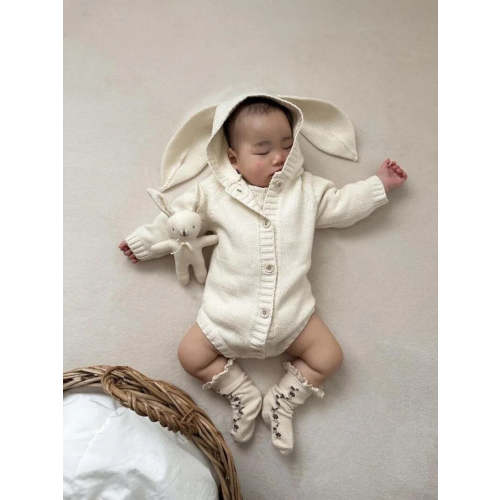 Bunny Knit Romper - Cream