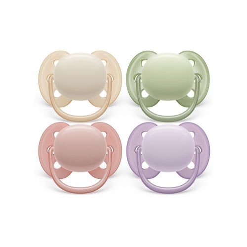 Avent Ultra Soft Soother Plain 0-6M Asstd - 2 Pack