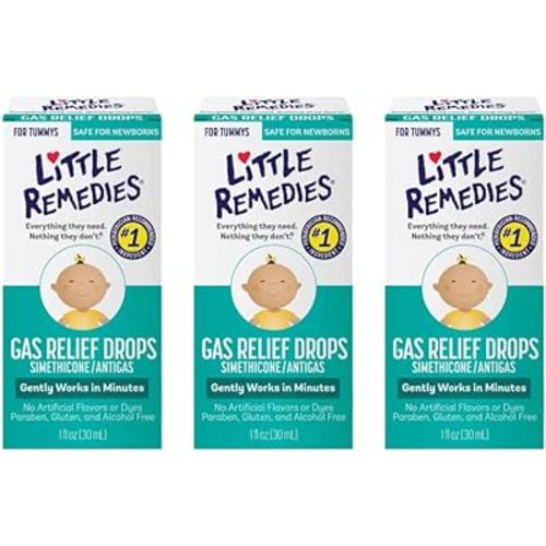 Little Remedies Gas Relief Drops, Natural Berry Flavor, Safe for Newborns 1.0 Fl Oz (Pack of 3)