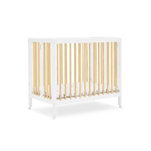 Delta Children Mia Portable Folding Mini Crib With 1.5" Mattress - Greenguard Gold Certified - Ebony Black/natural