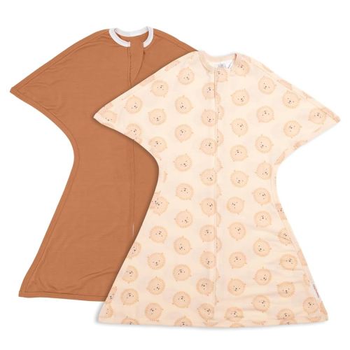 SleepingBaby Zipadee-Zip Transition Swaddle - Cozy Baby Swaddle Blanket with Zipper Convenience - Roomy Wearable Blanket for Easy Diaper Changes - Lions, X-Small (3-6 Month) - 2 Pack