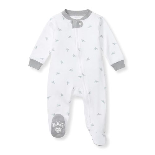 Burt's Bees Baby Boys' Organic Cotton Loose Fit Sleep and Play One-Piece Zip Front Footed Pajamas